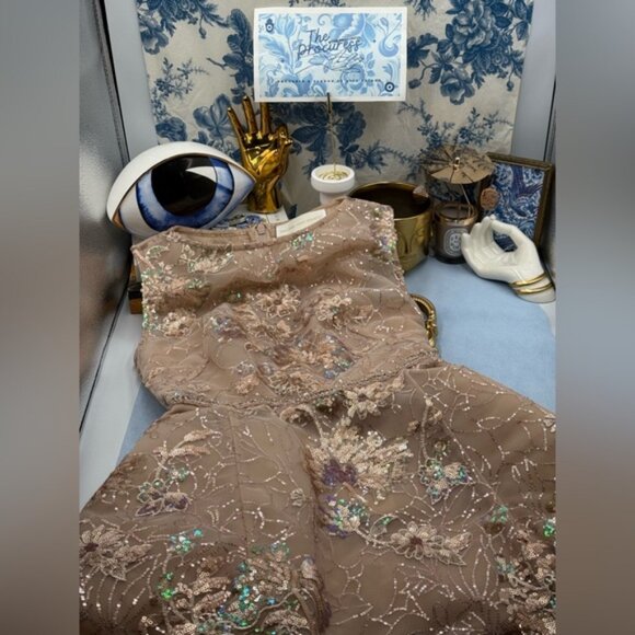 🆕 BRONX & BANCO 🧿 NWOT Violet Mini Dress, Gold & Champagne Sequin - Sz XS US 2 - Picture 12 of 15